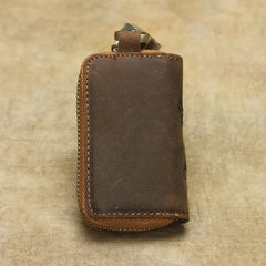 Retro Cow Leather Keychain Wallet Men Leather Car Key Pocket