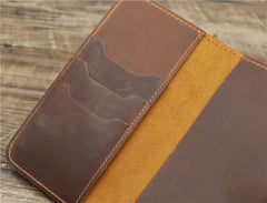 Retro Crazy Horse Leather Men's Wallet Large Capacity Clutch Long Wallet