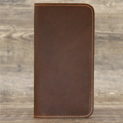 Retro Crazy Horse Leather Men's Wallet Large Capacity Clutch Long Wallet