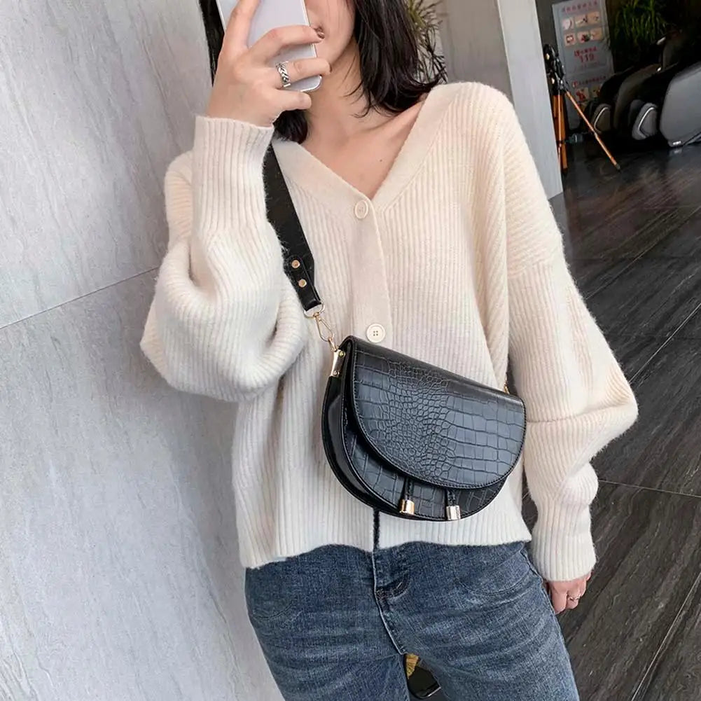 Retro Crossbody Handbags Women Small PU Leather Shoulder Bag
