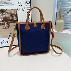 Patchwork Women Bag Denim & PU Leather Crossbody