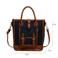 Patchwork Women Bag Denim & PU Leather Crossbody