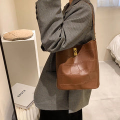 Vintage Bucket Crossbody Bag Soft Leather Tote Handbag