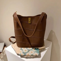 Vintage Bucket Crossbody Bag Soft Leather Tote Handbag