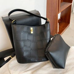 Vintage Bucket Crossbody Bag Soft Leather Tote Handbag