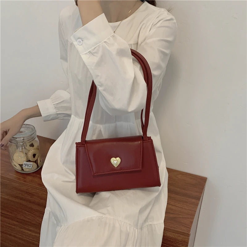 Retro Shoulder Bag PU Leather Ladies Tote Purse Handbag Vintage Female Underarm