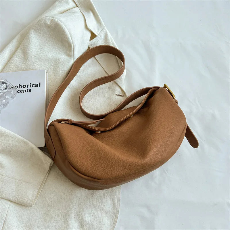 Retro Dumpling Bag for Women PU Leather Crossbody Handbag