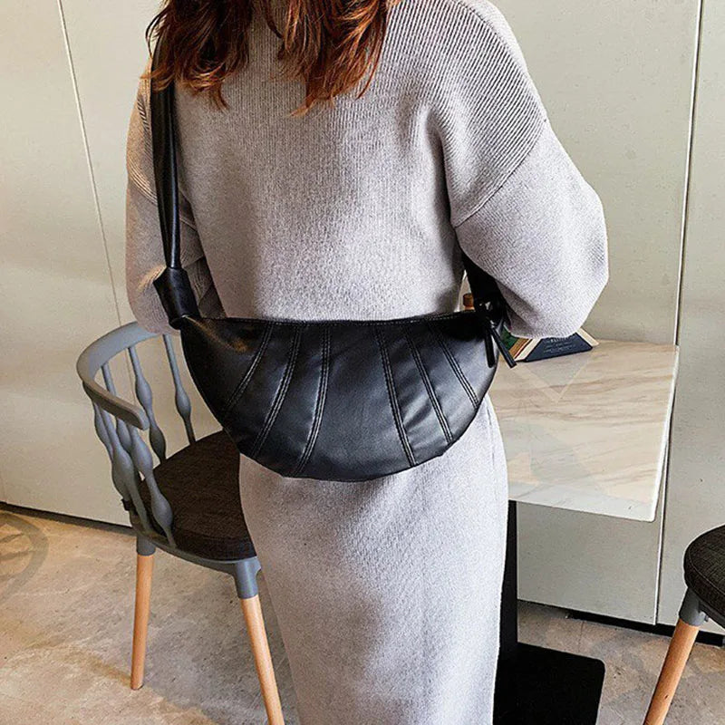 Retro Dumpling Shoulder Bag Purse Leather Woman Crossbody Bags