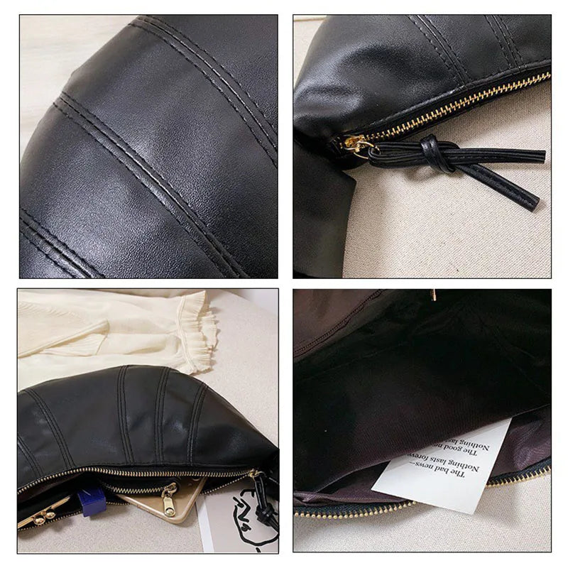 Retro Dumpling Shoulder Bag Purse Leather Woman Crossbody Bags