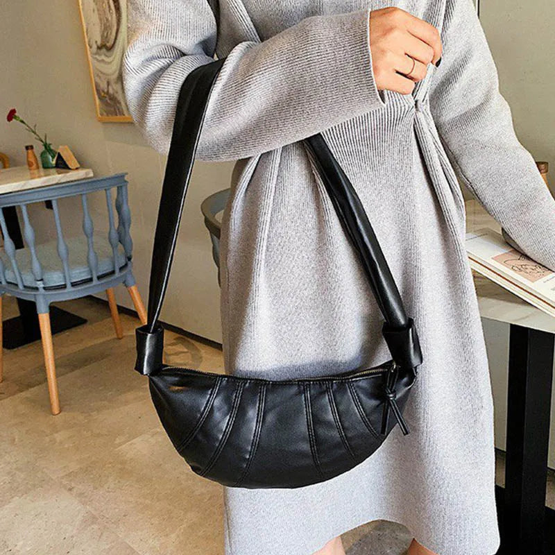 Retro Dumpling Shoulder Bag Purse Leather Woman Crossbody Bags