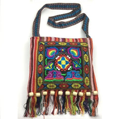 Boho Embroidery Tassel Shoulder Bag Hippie Messenger Ethnic Crossbody