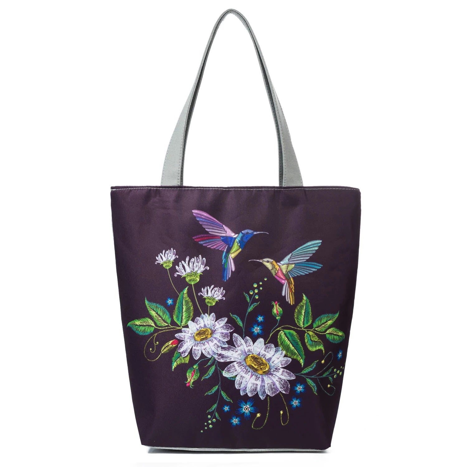 Retro Flower Bird Embroidery Printed Handbag Large All-match Shoulder Bag