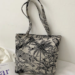 Retro Embroidery Shoulder Bag Lightweight Canvas Clutch Bags