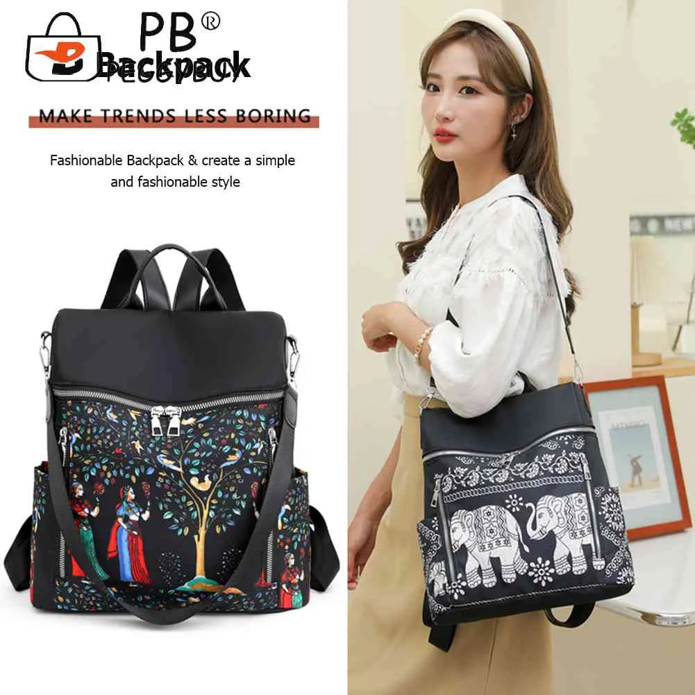 Retro Ethnic Backpack Women Girl School Casual
