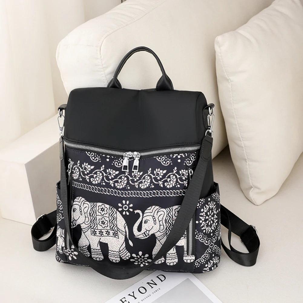 Retro Ethnic Backpack for Women Teenage Student