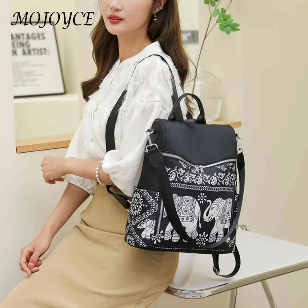 Retro Ethnic Backpack for Women Teenage Student College Girl