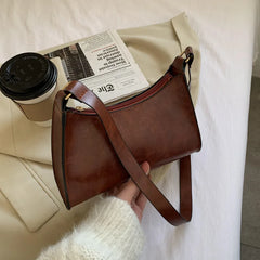Retro Women's Shoulder Bag Tote Solid Underarm Messenger Handbag