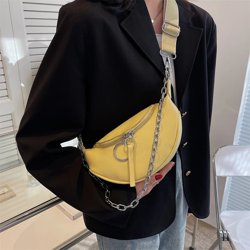 Retro Female Leather Waist Bag Shoulder Crossbody
