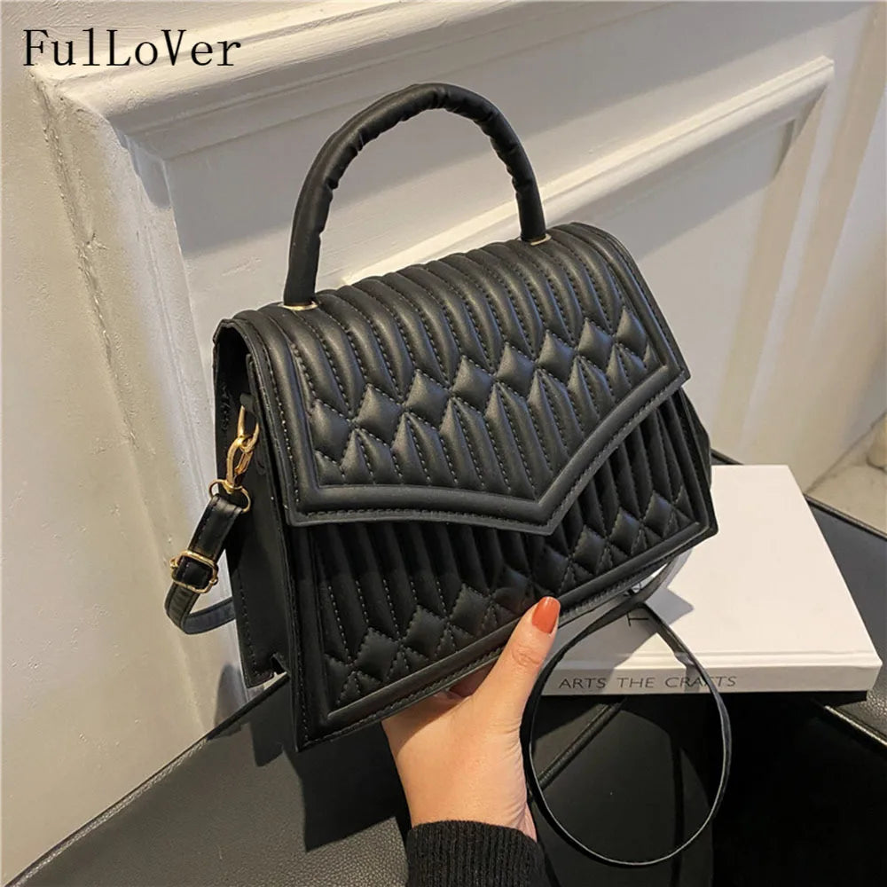 Retro Female Handbags Shoulder Bags Lozenge Messenger Bags Fold Casual Square Ba