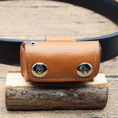 Retro Cow Leather Men's Car Key Holder with Magnetic Snap Key Case