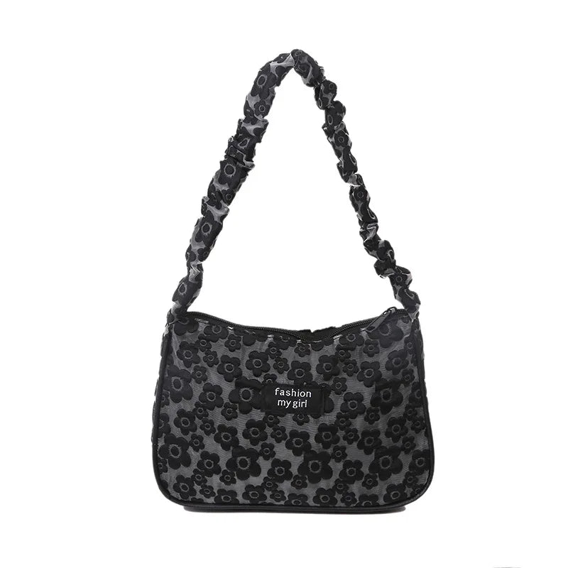 Retro Girls Print Small Handbag Autumn Underarm Bag