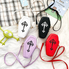 Gothic Shoulder Bag Halloween Handbag Coffin Shape Purse