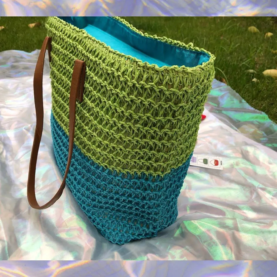 Retro Straw Bag Summer Large Capacity Shoulder Bag Beach Bag Woven Handle Bag