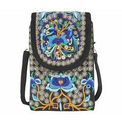 Ethnic Style Crossbody Cell Phone Bag Embroidered Canvas Purse