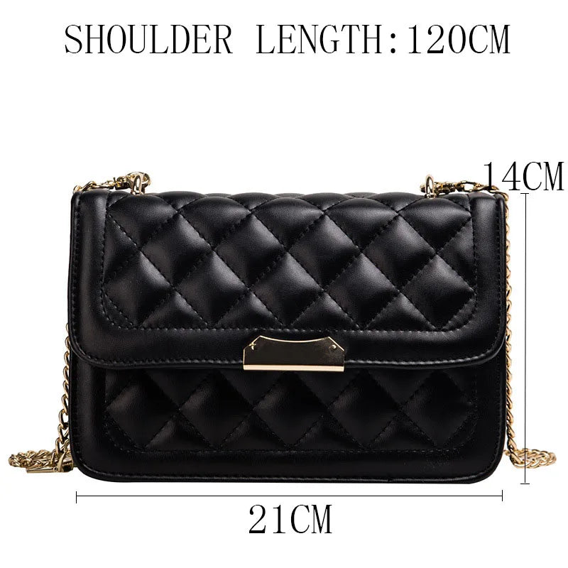 Retro Large Handbag PU Leather Women's Bags Crossbody Lock Chain Shoulder