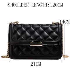 Retro Large Handbag PU Leather Women's Bags Crossbody Lock Chain Shoulder