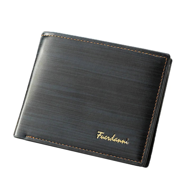 Vintage Leather Men's Short Wallet Horizontal Multi-Card Wallet