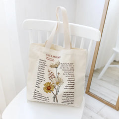 Retro Literary Canvas Women's Shoulder Shopper Bag