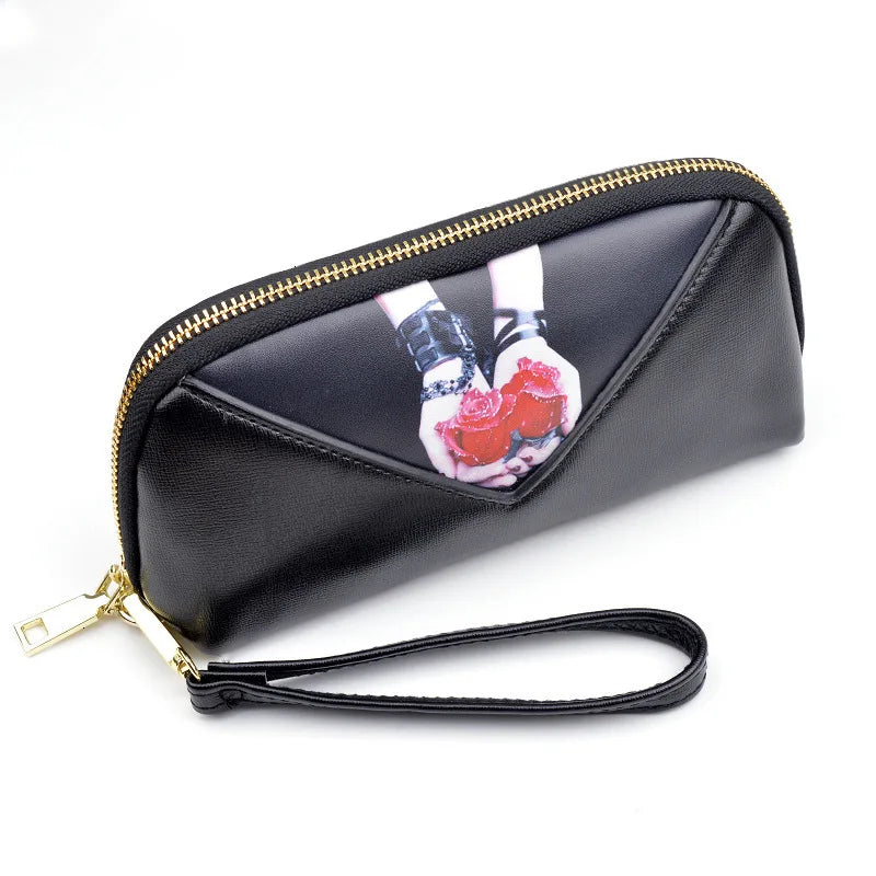 Retro Long Lady Wallets PU Leather Phone Holder Zipper Lady Wallet