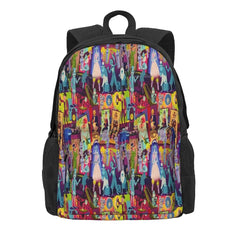 Retro Mansion Collage Backpacks Men's & Women's School Bags