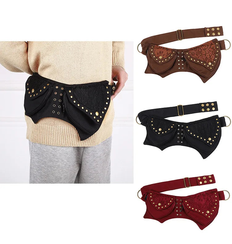 Retro Metal Waist Bag Purse Multifunctional Mobile Phone Storage Bag