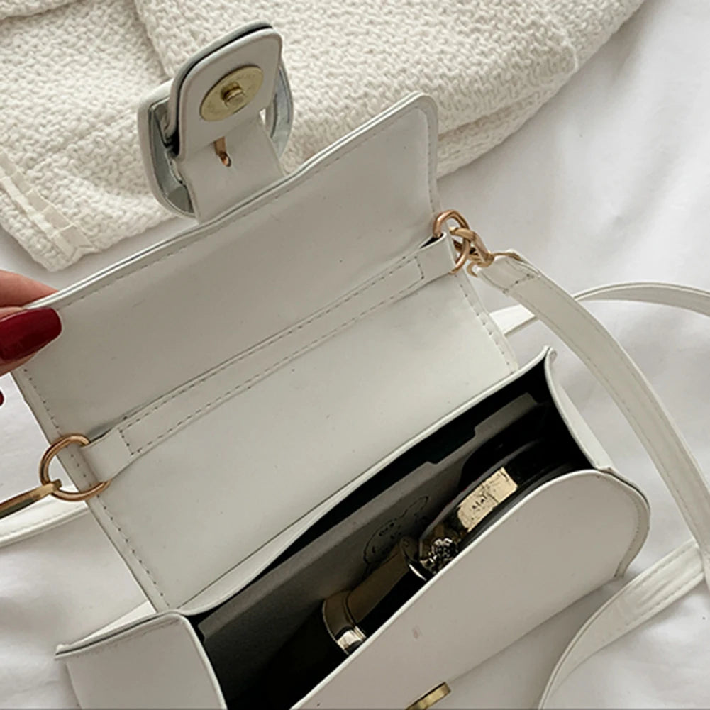 Retro PU Leather Crossbody Bag Small Handbag Female Shoulder Messenger