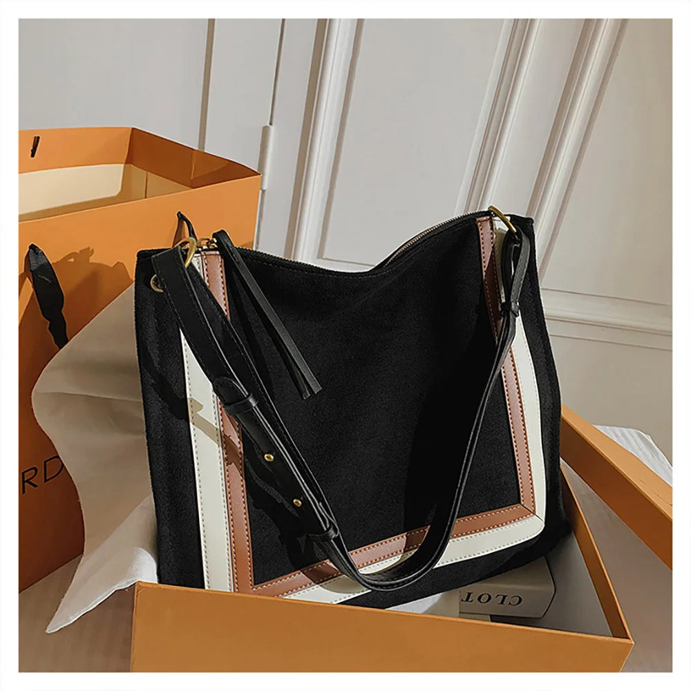 Nubuck Leather Crossbody Shoulder Bag for Women