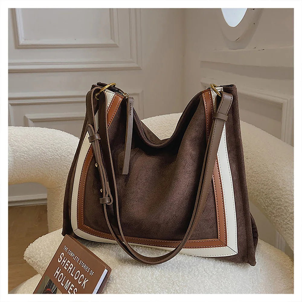 Nubuck Leather Crossbody Shoulder Bag for Women