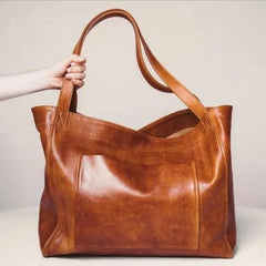 Retro Oil Wax Soft Leather Shoulder Handbag