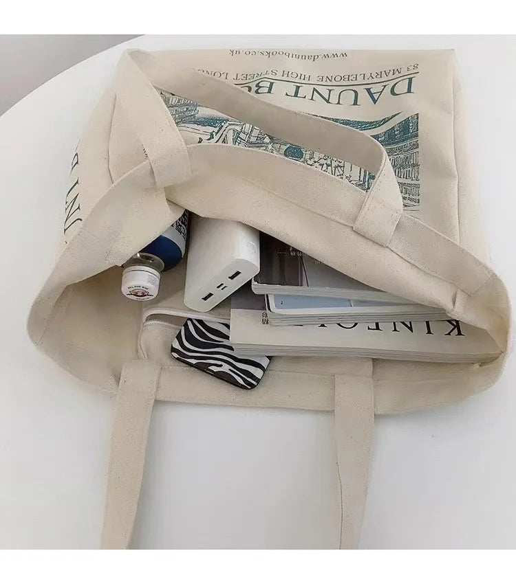 One Shoulder Bag Women Retro Canvas Large Capacity Shopping Bag
