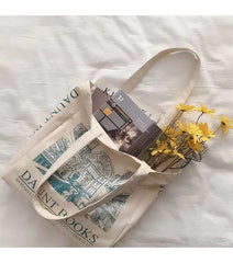 One Shoulder Bag Women Retro Canvas Large Capacity Shopping Bag
