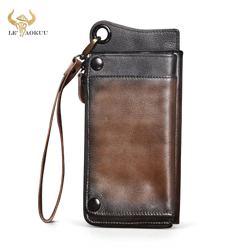 Retro Leather Organizer Travel Checkbook Wallet Purse Clutch Men ck001