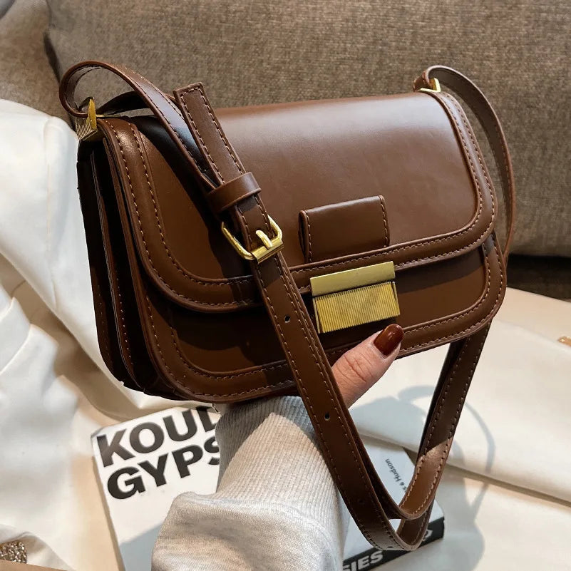Vintage PU Leather Square Phone Bag