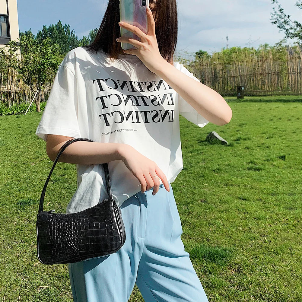 Crocodile Pattern Women's Small Shoulder Bag