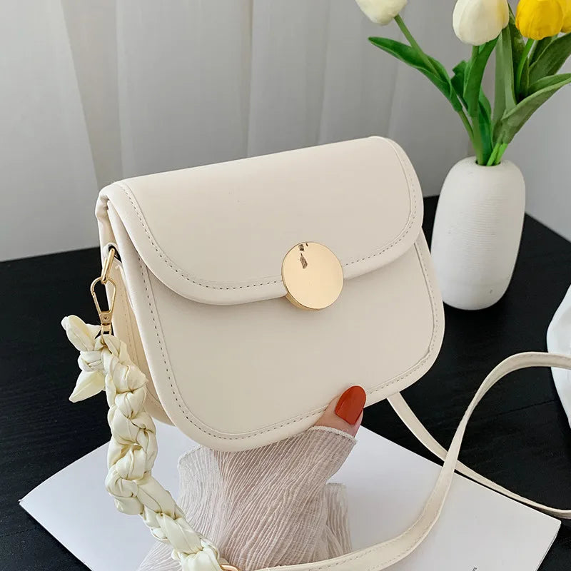 Retro PU Leather Women Crossbody Bag Small Square Shoulder Bags