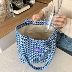 Plaid Women's Woolen Shoulder Bag Large Capacity Handbag