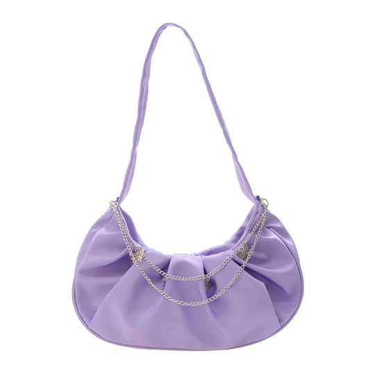 Vintage Butterfly Chain Shoulder Bags Women Nylon Cloud Handbags