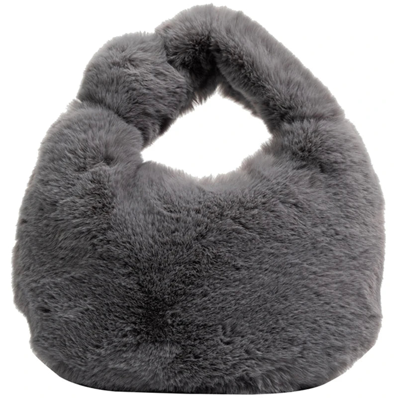 Retro Plush Bag Autumn Winter Women's Handbag Tote