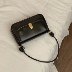 Retro Red Women's Leather Handbag Underarm Bag