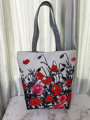 Retro Red Flower Printed Handbags Portable Travel Bag All-match Shoulder Bag